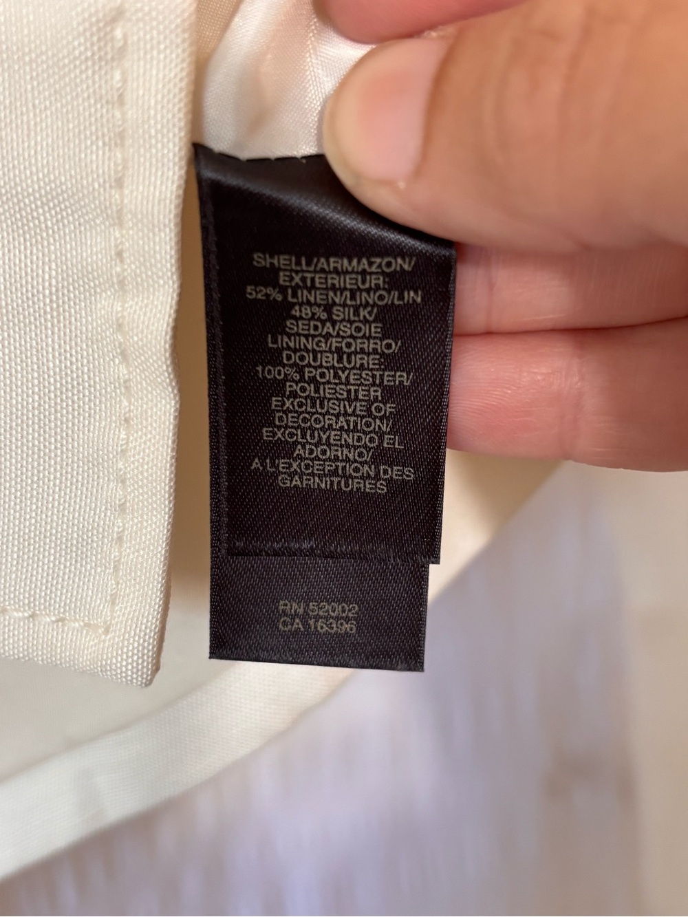 Liz Claiborne Linen Silk Collarless Blazer Cream Sz 12 - Picture 8 of 9